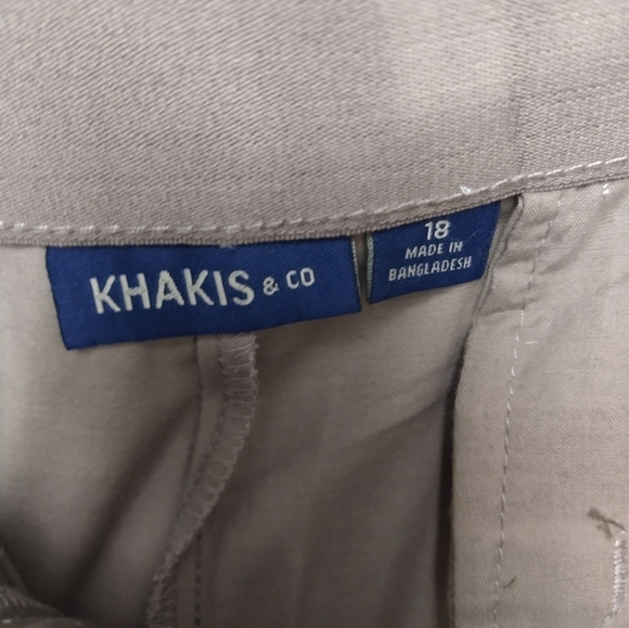 $Khakis &co brown white elongated dot cropped ankle elastic stretch pants Size18 - Picture 8 of 12